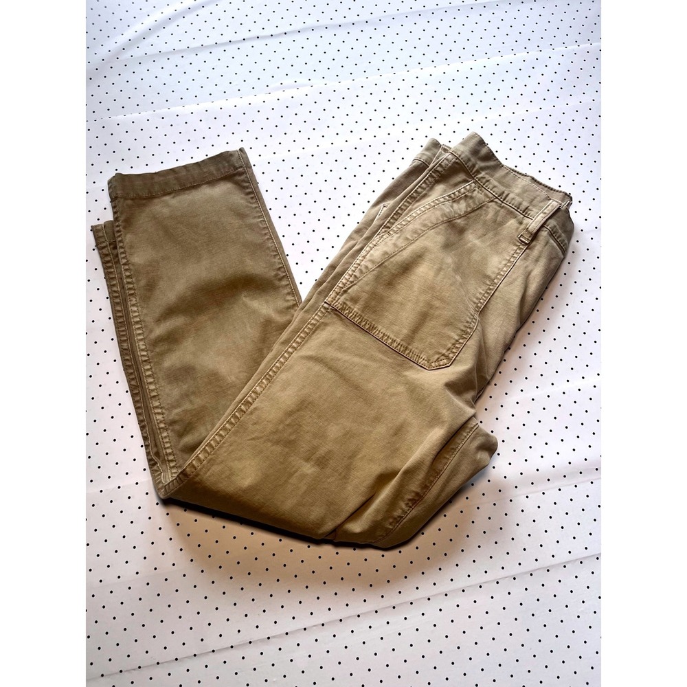 Madwell Womens Khaki Tan High Rise Straight Leg Utility Patch Pocket Pants 26